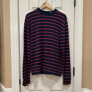 NEW Paul Smith Striped Crewneck Sweater 100% Cotton Men’s L Red Navy